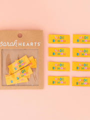 Load image into Gallery viewer, "Made By Mom" Woven Labels | Pack of 8 | Sarah Hearts