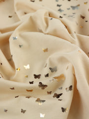 Load image into Gallery viewer, Butterflies 2 Tone Foil on Beige French Terry