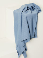 Load image into Gallery viewer, Faded Blue Organic Gem Pointelle Knit | Mind The Maker | By The Half Yard