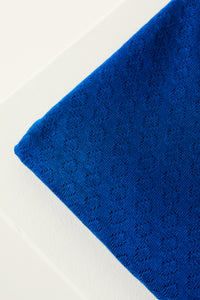 Intense Blue Organic Gem Pointelle Knit | Mind The Maker | By The Half Yard