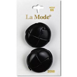 1 1/8" Black Leather Buttons | LaMode