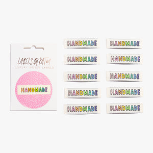 "Handmade Rainbow" Woven Labels | Pack of 10 | Kylie And The Machine