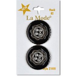 1 1/8" Black & Silver Buttons | LaMode