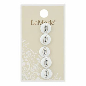 7/16" White Distressed Fisheye Buttons | LaMode