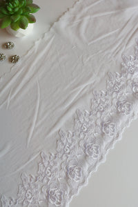 White 10.5" Wide Embroidered Lace Trim