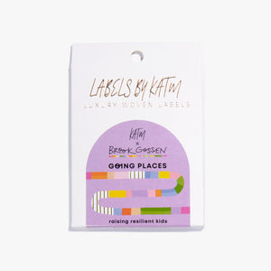 "Going Places" by Brook Gossen X KATM Woven Labels | Pack of 18 (+7 Stickers) | Kylie And The Machine