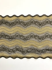 Load image into Gallery viewer, Chocolate & Gold 7.5" Wide Stretch Lace