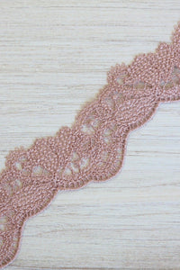 Rosey Tan 1.25" Wide Venice Lace