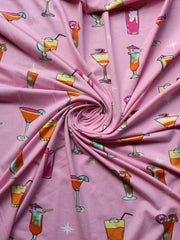 Load image into Gallery viewer, 2YD 32IN REMNANT; Margaritaville on Pink Double Brushed Poly