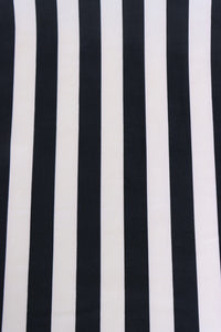 3YD 12IN REMNANT; Cream & Black Vertical Stripe Scuba