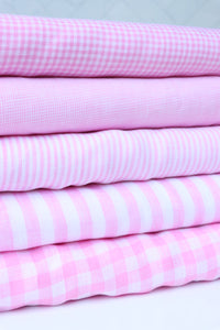 Pink Small Check | Limerick Linen Yarn Dyed | Robert Kaufman