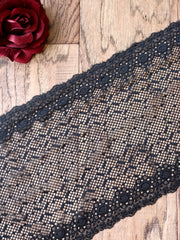 Load image into Gallery viewer, Black 8" Wide Stretch Lace