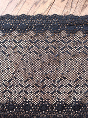 Load image into Gallery viewer, Black 8" Wide Stretch Lace