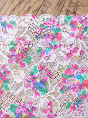Load image into Gallery viewer, Bloomin' Pink 7.75" Wide Stretch Lace