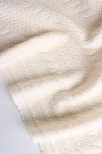Ivory Cables Quilted Knit | By The Half Yard