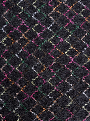 Load image into Gallery viewer, Multicolor Argyle on Black Wool Boucle Sweater Knit | By The Half Yard