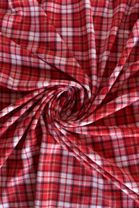 Red Mini Plaid French Terry