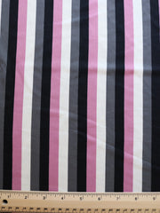 Load image into Gallery viewer, Mauve/Black/Gray/Ivory Vertical Stripe Double Brushed Poly