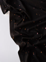 Load image into Gallery viewer, Tossed Hearts on Black Yummy 4x2 Rib Knit