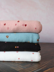 Load image into Gallery viewer, Tossed Hearts on Black Yummy 4x2 Rib Knit