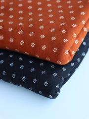 Load image into Gallery viewer, Flower Stamp on Black Double Brushed Poly