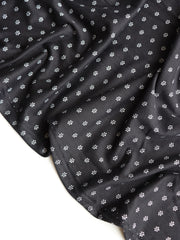 Load image into Gallery viewer, Flower Stamp on Black Double Brushed Poly