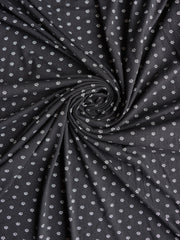 Load image into Gallery viewer, Flower Stamp on Black Double Brushed Poly