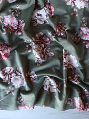Load image into Gallery viewer, Mae Floral on Dark Sage French Terry