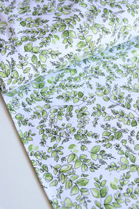 Leaf Strands on White | Wishwell: Nature's Notebook Knits | Robert Kaufman