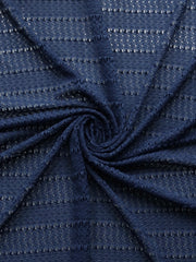 Load image into Gallery viewer, Navy Stitch Sampler Stripe Lace