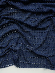 Load image into Gallery viewer, Navy Stitch Sampler Stripe Lace