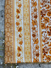 Load image into Gallery viewer, Mustard/Ivory Boho Vertical Stripe Double Brushed Poly