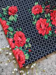 Load image into Gallery viewer, Red Floral Cleo Double Brushed Poly