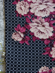 Load image into Gallery viewer, Taupe Floral Cleo Double Brushed Poly