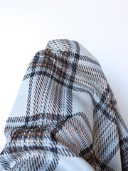 Load image into Gallery viewer, Silver & Umber Plaid Yarn Dyed Jacquard Knit