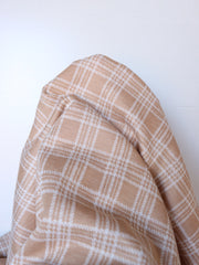 Load image into Gallery viewer, Honey Beige & Ivory Plaid Yarn Dyed Jacquard Knit
