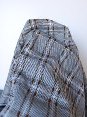 Load image into Gallery viewer, Black & Chestnut Plaid Yarn Dyed Jacquard Knit