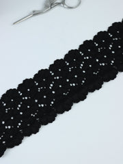 Load image into Gallery viewer, Black 2.5" Wide Stretch Lace