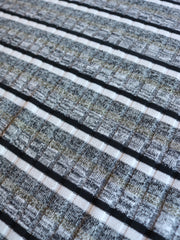 Load image into Gallery viewer, Black/Ivory & Gold Lurex Rib Sweater Knit