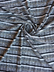 Load image into Gallery viewer, Black/Ivory & Gold Lurex Rib Sweater Knit