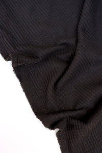 Black Brushed Waffle Sweater Knit