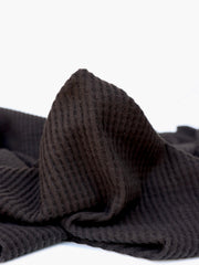 Load image into Gallery viewer, Black Brushed Waffle Sweater Knit