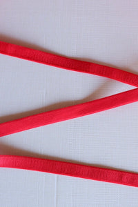 Red Plush Back Satin Strap & Scallop Elastic