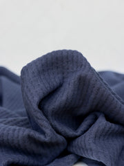 Load image into Gallery viewer, Navy Brushed Waffle Sweater Knit