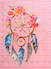 Load image into Gallery viewer, Rosey Dreamcatcher Heat Transfer, Iron-On