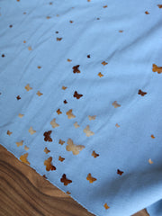 Load image into Gallery viewer, Butterflies 2 Tone Foil on Light Blue French Terry