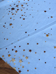 Load image into Gallery viewer, Stargazer 2 Tone Foil on Light Blue French Terry