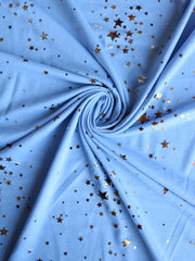 Load image into Gallery viewer, Stargazer 2 Tone Foil on Light Blue French Terry