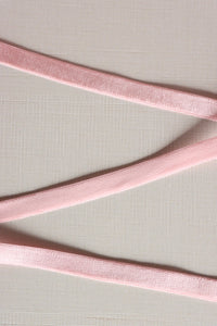 Light Pink Plush Back Satin Strap, Scallop Elastic, Rings/Sliders/G-Hooks & Closures