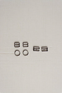 Silver 3/8" (10mm) Bra Rings, Sliders & G-Hooks